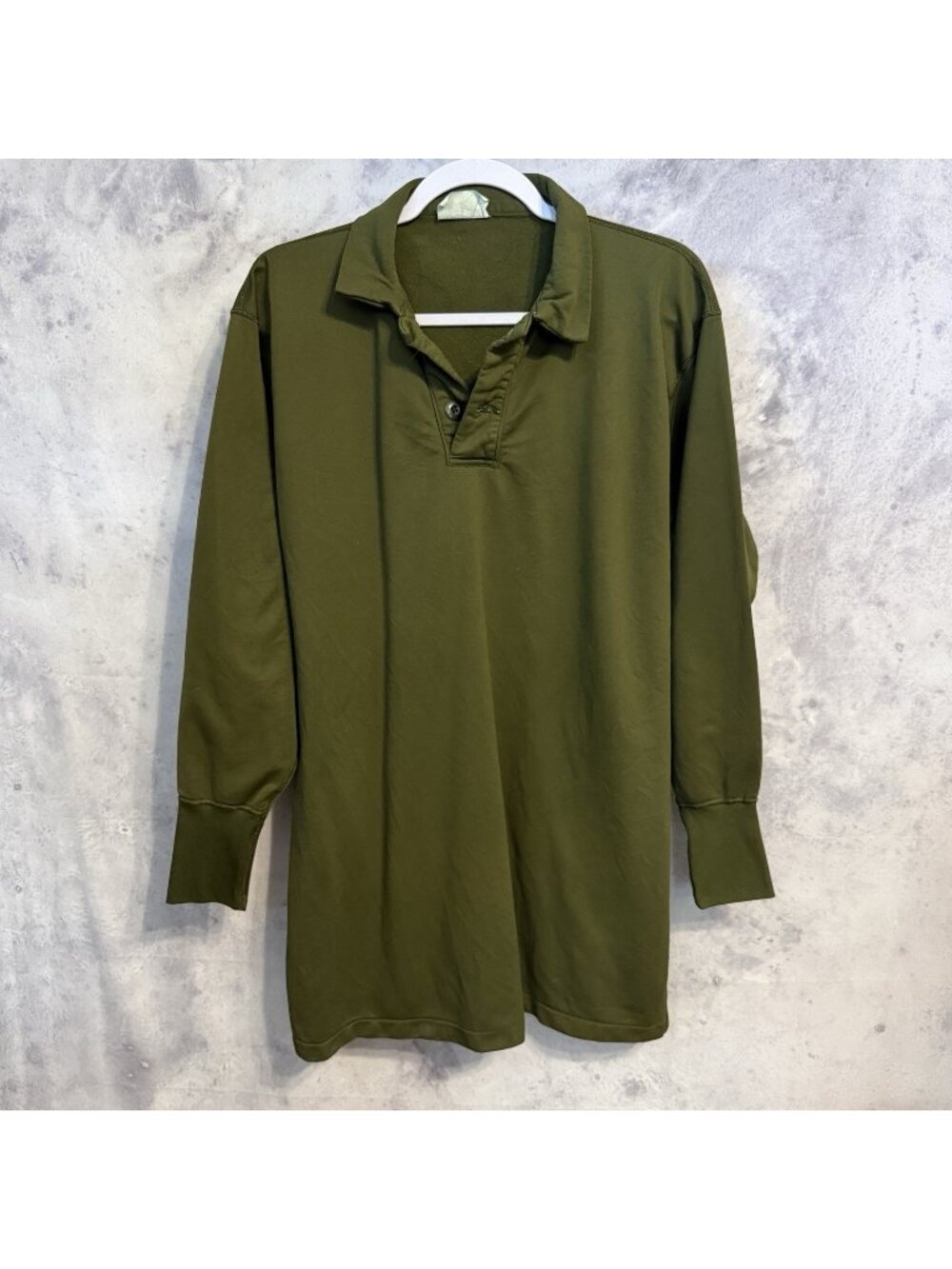 Military Sleeping Shirt Heat Moisture Retentive Green Long Sleeve 1/4 Zip Medium